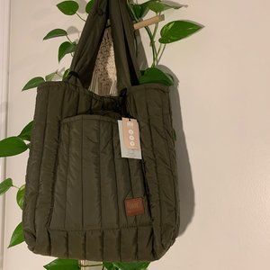 Most Wanted USA Medium Puffer Olive Green Tote Bag